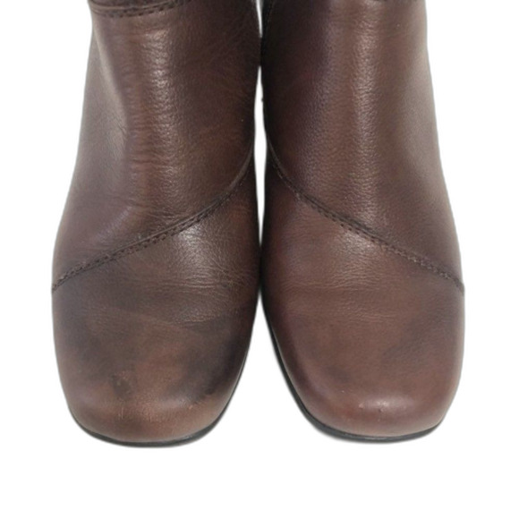 Clarks Brown Leather Side Zip Ankle Fashion Boots Size 8.5M - Picture 2 of 9